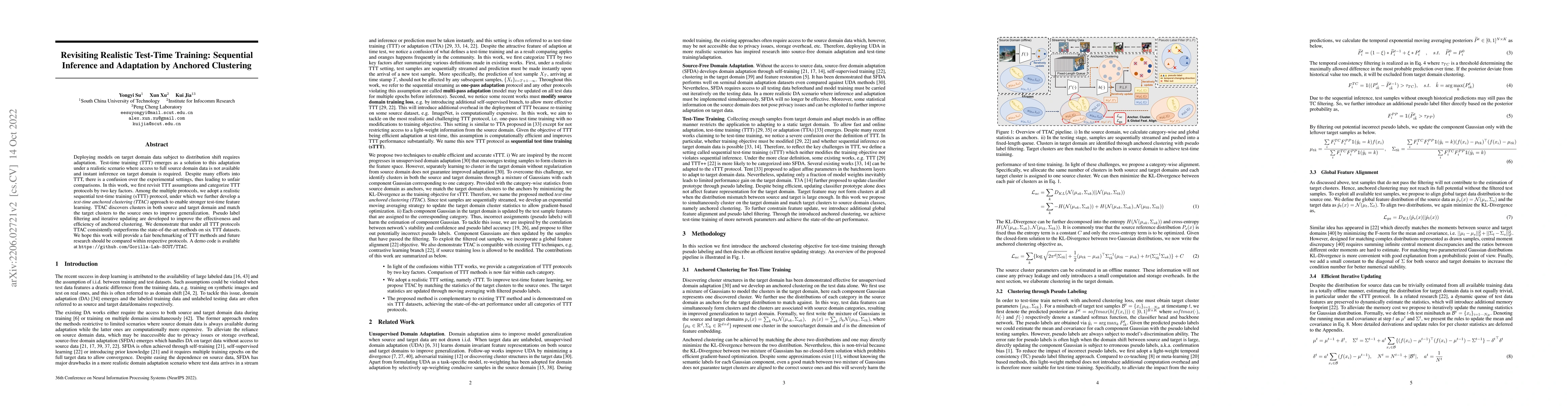 Thumbnail for Revisiting Realistic Test-Time Training: Sequential Inference and
  Adaptation by Anchored Clustering