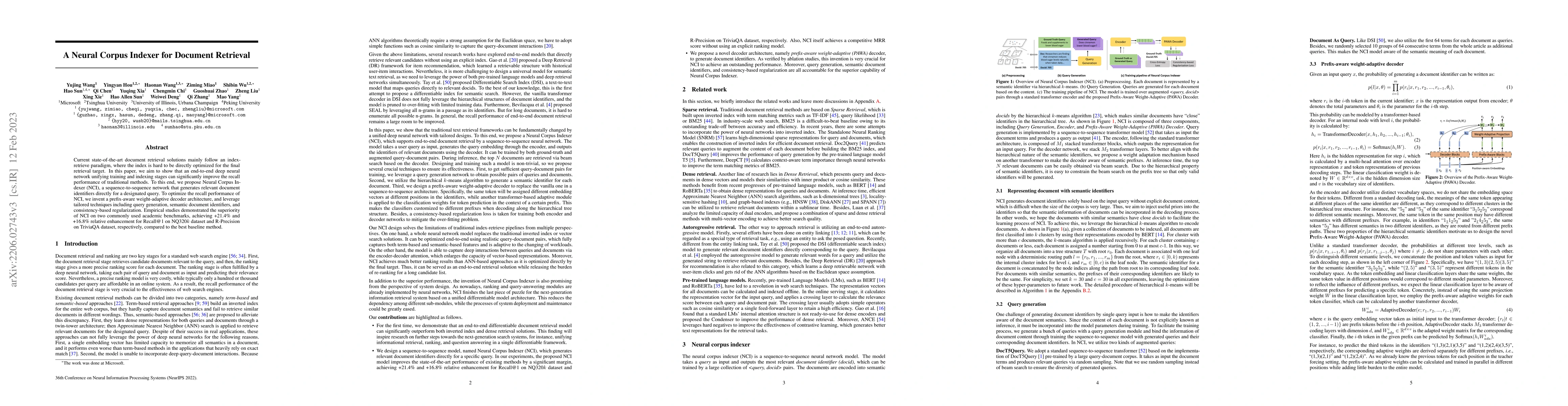 Thumbnail for A Neural Corpus Indexer for Document Retrieval