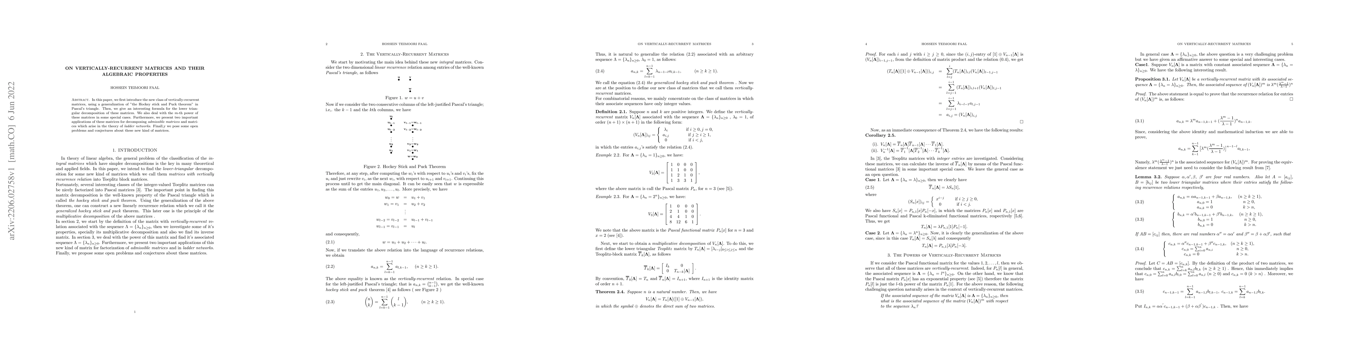 Thumbnail for On Vertically-Recurrent Matrices and Their Algebraic Properties