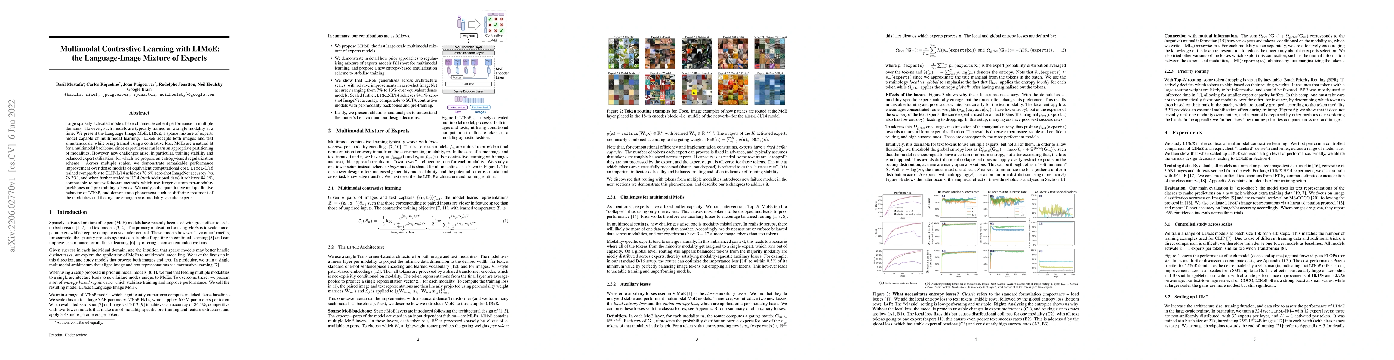 Thumbnail for Multimodal Contrastive Learning with LIMoE: the Language-Image Mixture
  of Experts