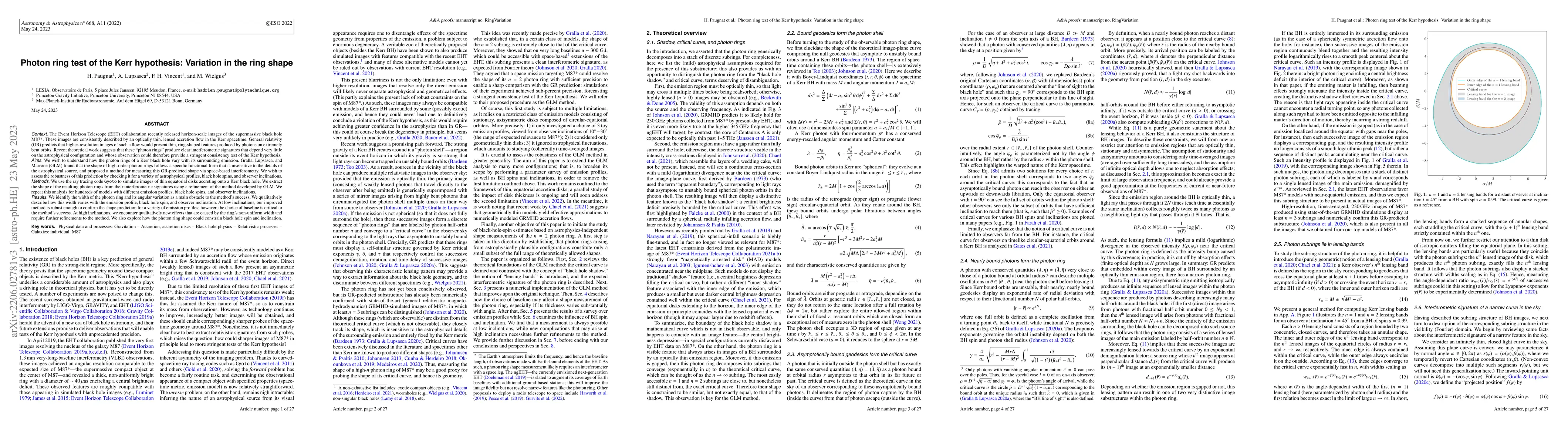 Thumbnail for Photon ring test of the Kerr hypothesis: Variation in the ring shape