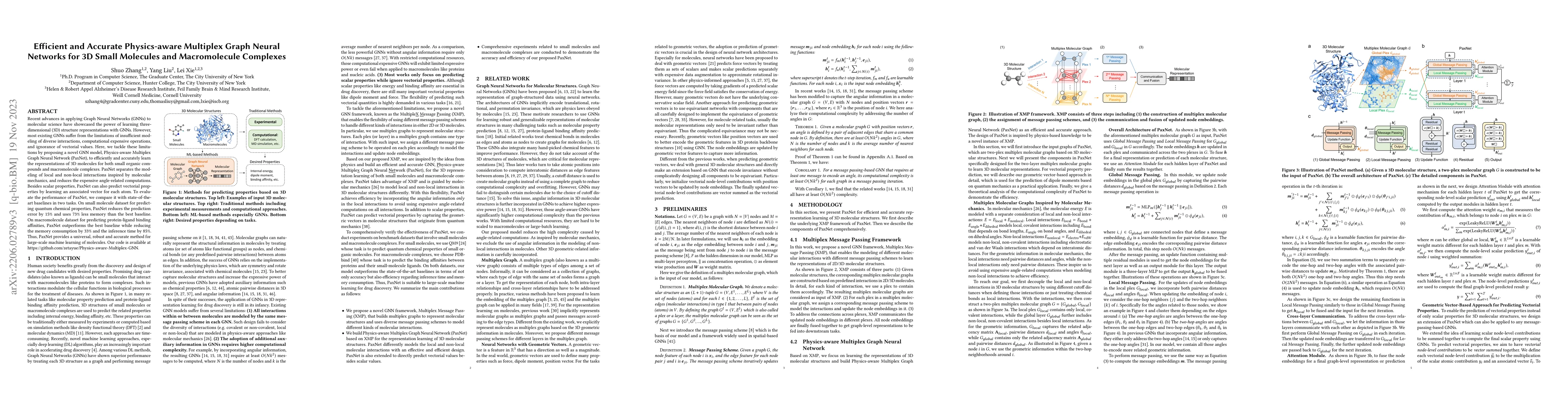 Thumbnail for Efficient and Accurate Physics-aware Multiplex Graph Neural Networks for
  3D Small Molecules and Macromolecule Complexes