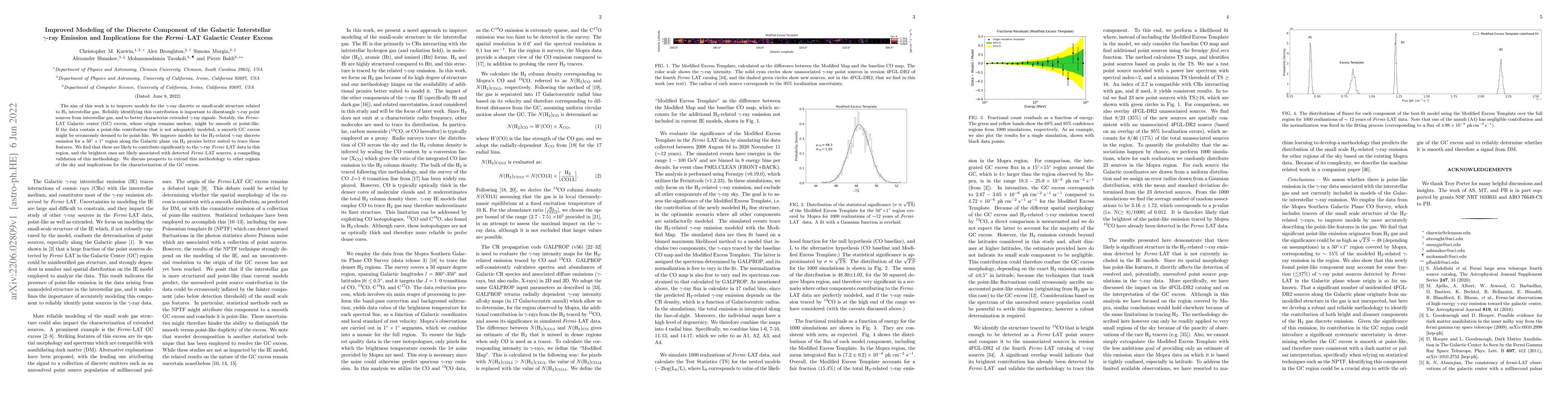 Thumbnail for Improved Modeling of the Discrete Component of the Galactic Interstellar
  Gamma-ray Emission and Implications for the Fermi-LAT Galactic Center Excess