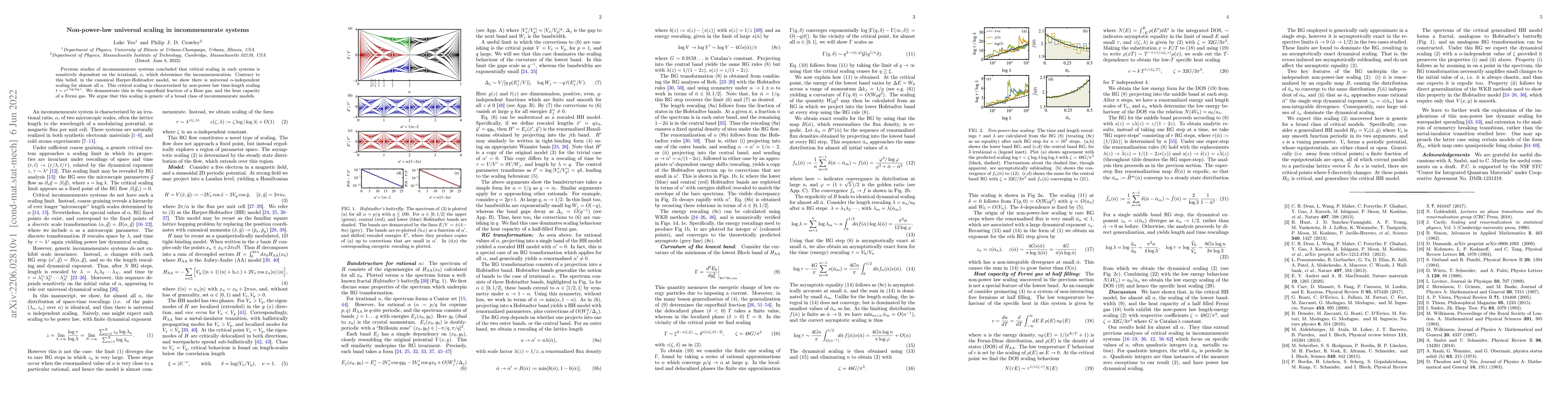 Thumbnail for Non-power-law universal scaling in incommensurate systems