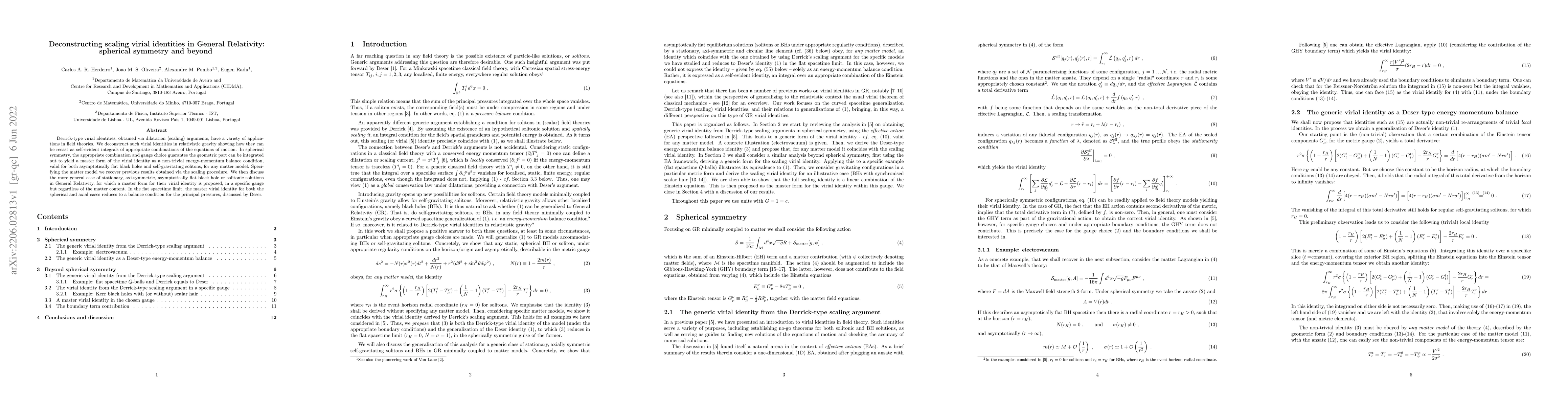 Thumbnail for Deconstructing scaling virial identities in General Relativity:
  spherical symmetry and beyond