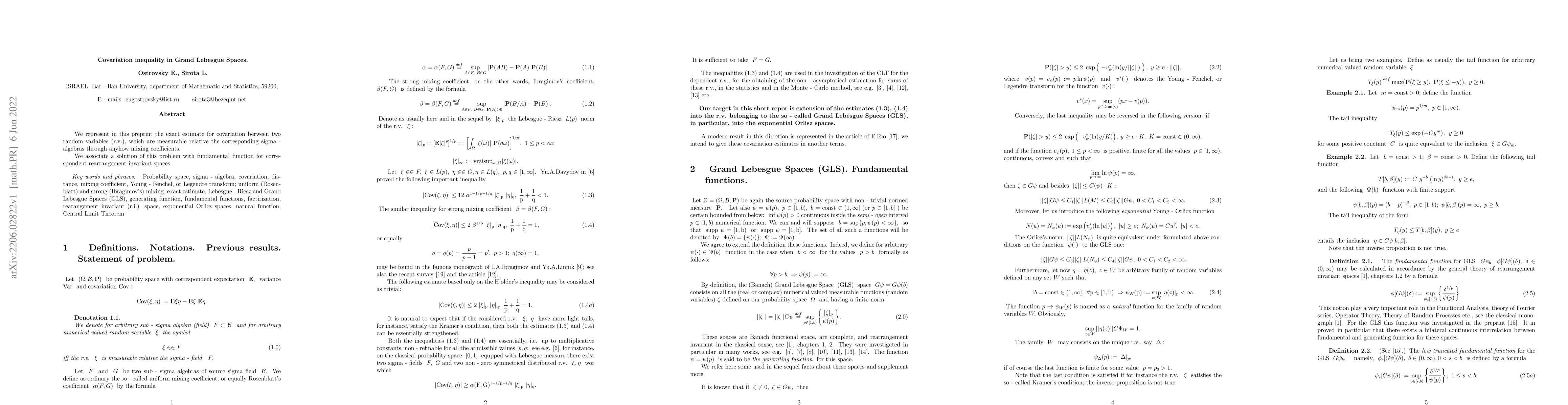 Thumbnail for Covariation inequality in Grand Lebesgue Spaces