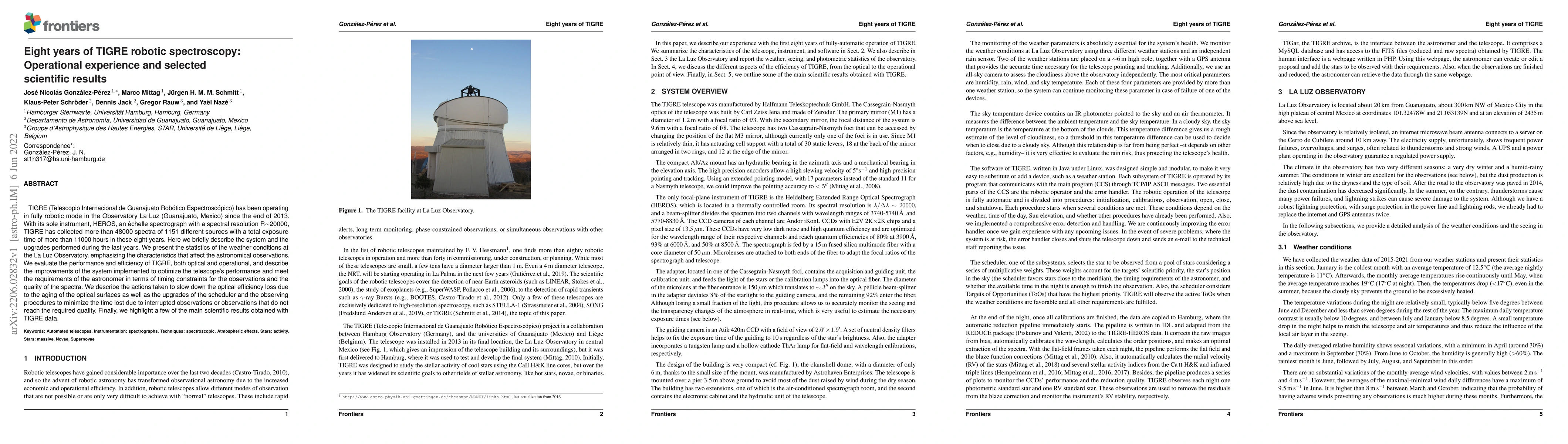 Thumbnail for Eight years of TIGRE robotic spectroscopy: Operational experience and
  selected scientific results