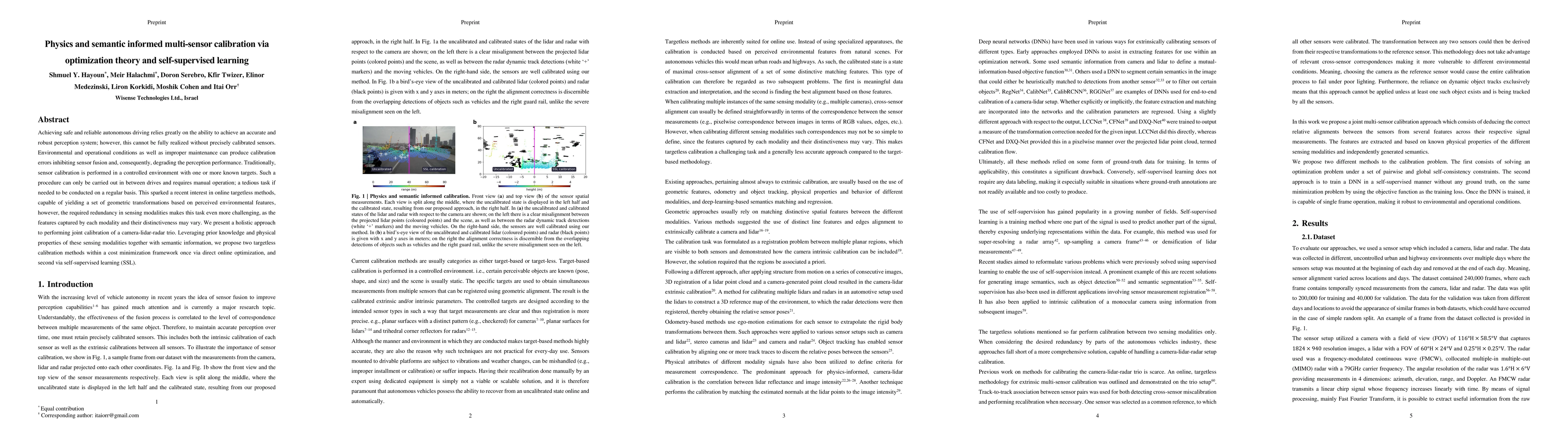 Thumbnail for Physics and semantic informed multi-sensor calibration via optimization
  theory and self-supervised learning