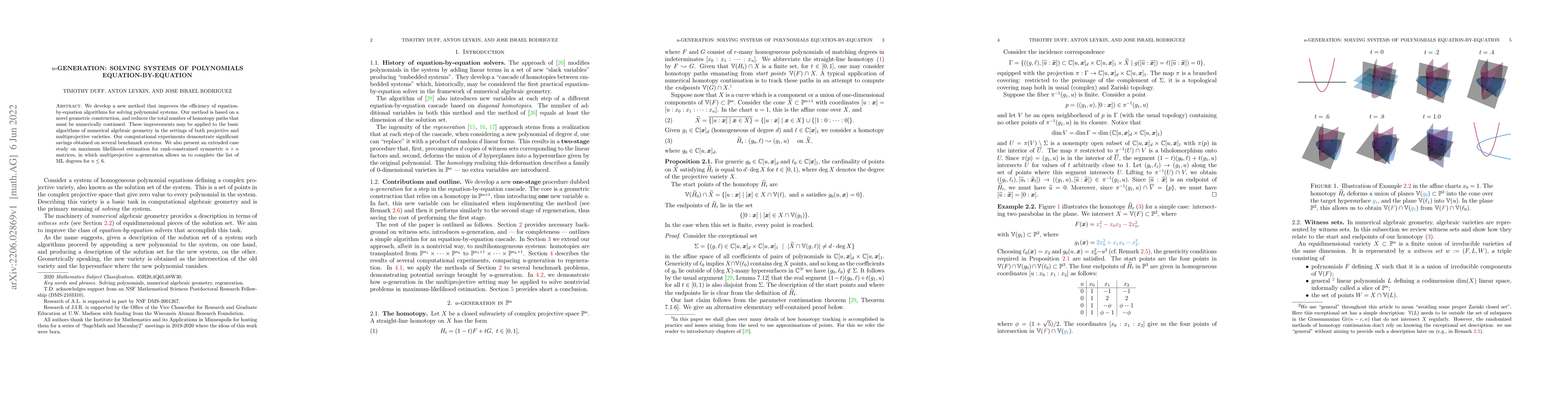 Thumbnail for $u$-generation: solving systems of polynomials equation-by-equation