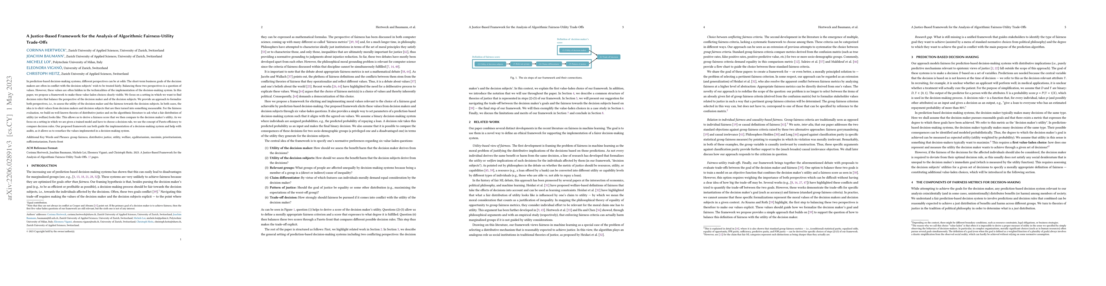 Thumbnail for A Justice-Based Framework for the Analysis of Algorithmic
  Fairness-Utility Trade-Offs
