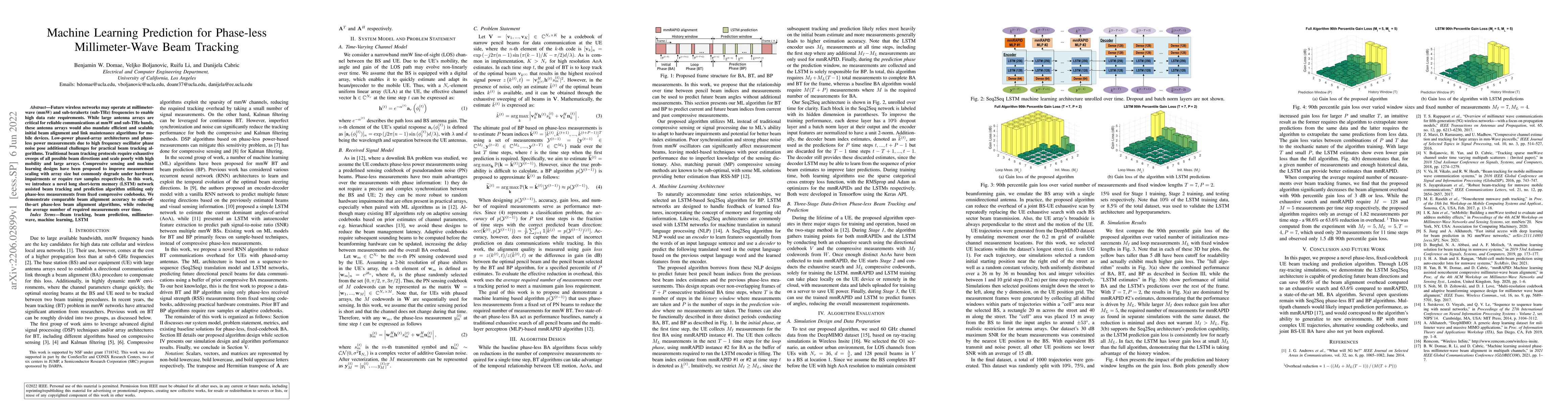 Thumbnail for Machine Learning Prediction for Phase-less Millimeter-Wave Beam Tracking