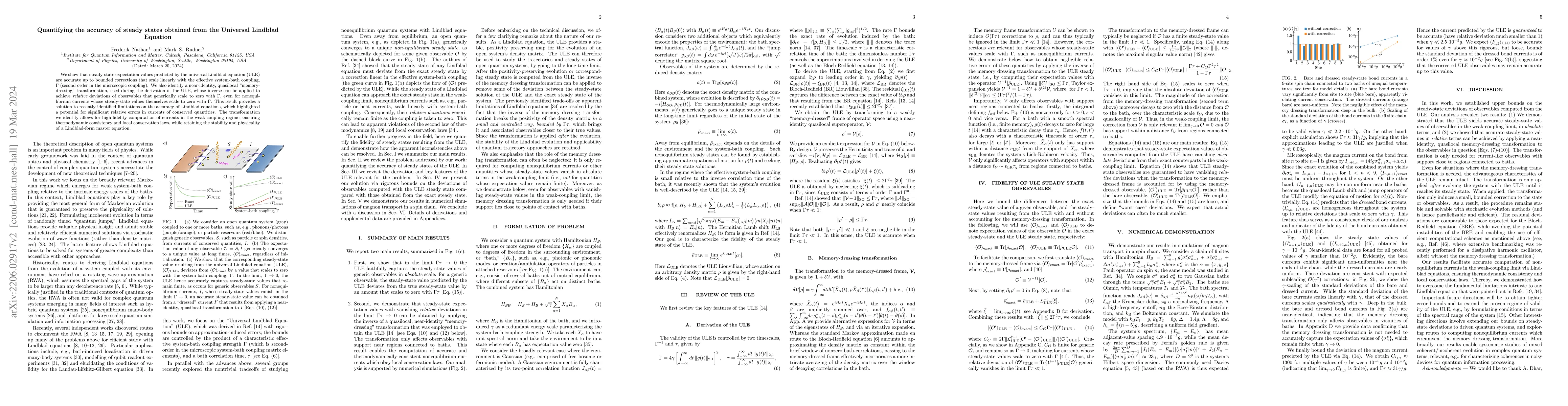Thumbnail for Quantifying the accuracy of steady states obtained from the Universal
  Lindblad Equation