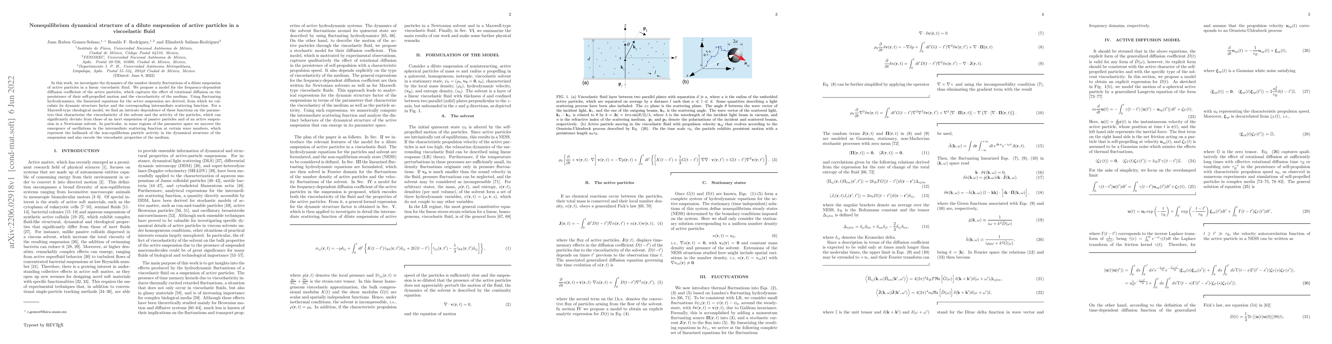 Thumbnail for Nonequilibrium dynamical structure of a dilute suspension of active
  particles in a viscoelastic fluid