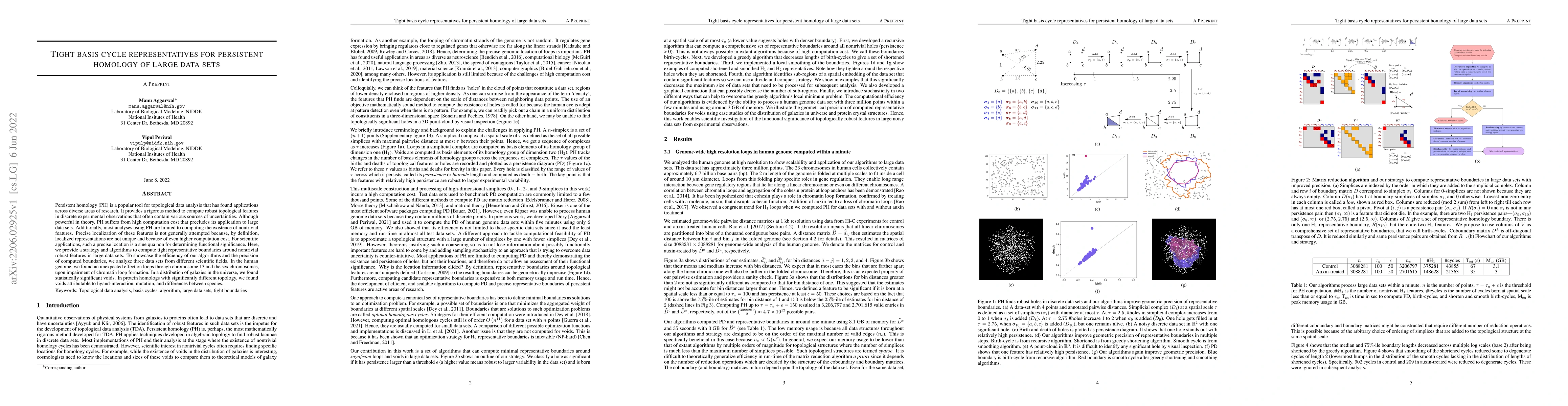Thumbnail for Tight basis cycle representatives for persistent homology of large data
  sets