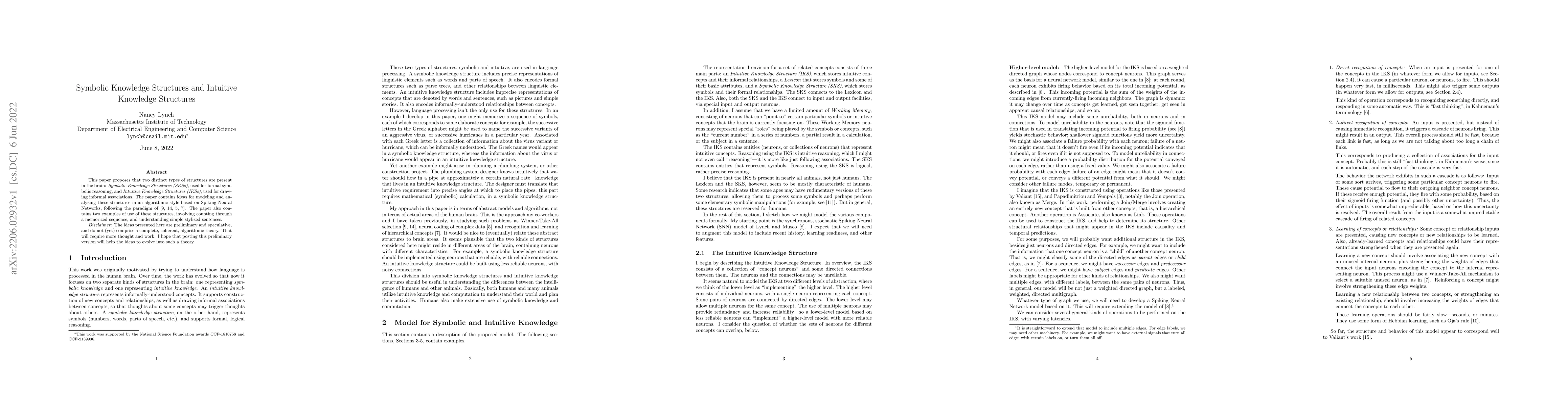 Thumbnail for Symbolic Knowledge Structures and Intuitive Knowledge Structures