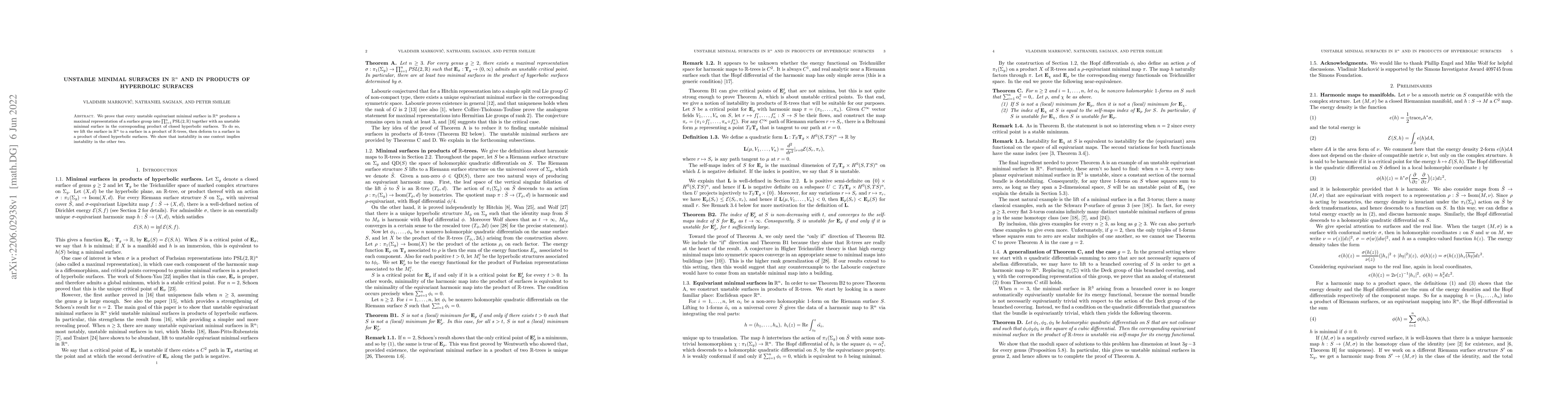 Thumbnail for Unstable minimal surfaces in $\mathbb{R}^n$ and in products of
  hyperbolic surfaces