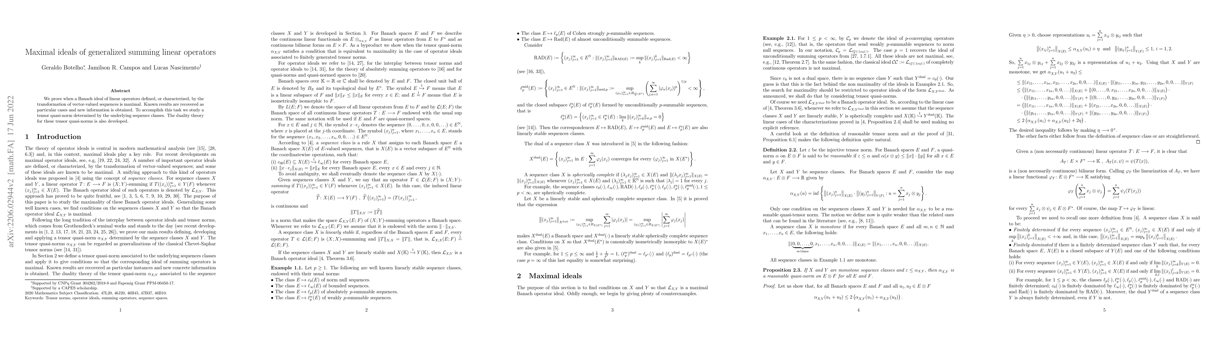 Thumbnail for Maximal ideals of generalized summing linear operators