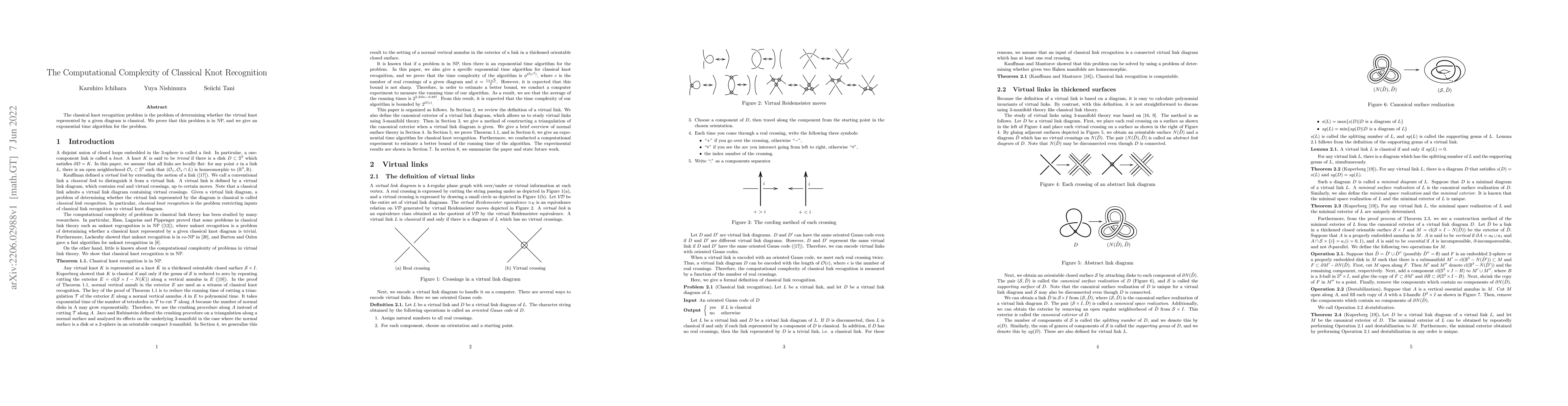 Thumbnail for The Computational Complexity of Classical Knot Recognition