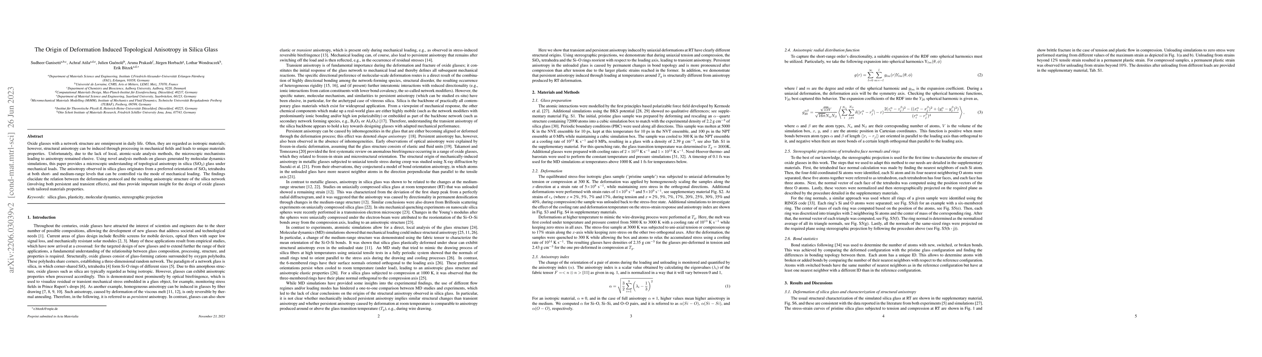 Thumbnail for The Origin of Deformation Induced Topological Anisotropy in Silica Glass