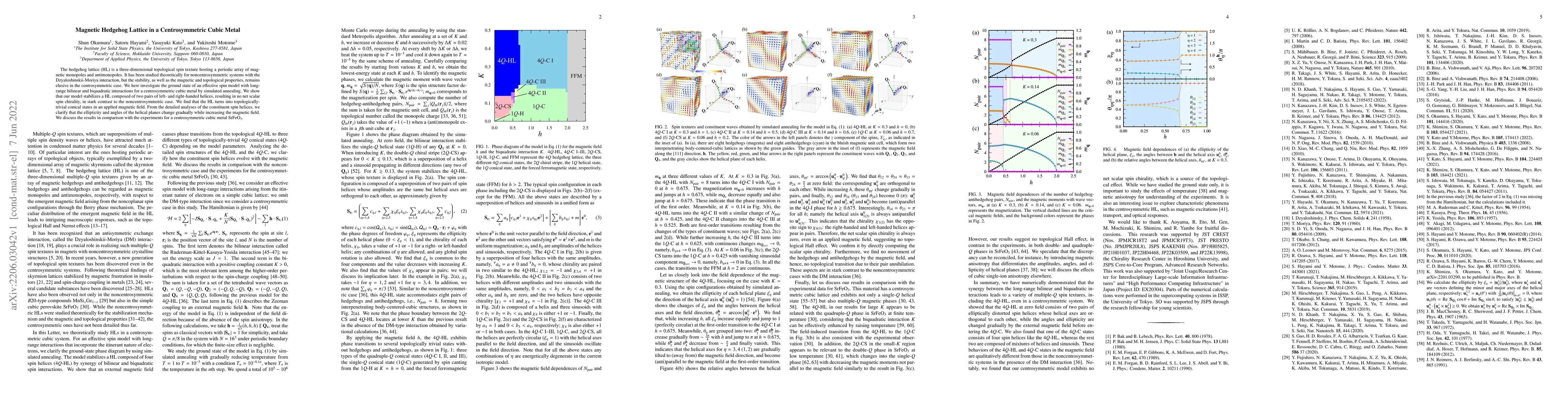 Thumbnail for Magnetic Hedgehog Lattice in a Centrosymmetric Cubic Metal