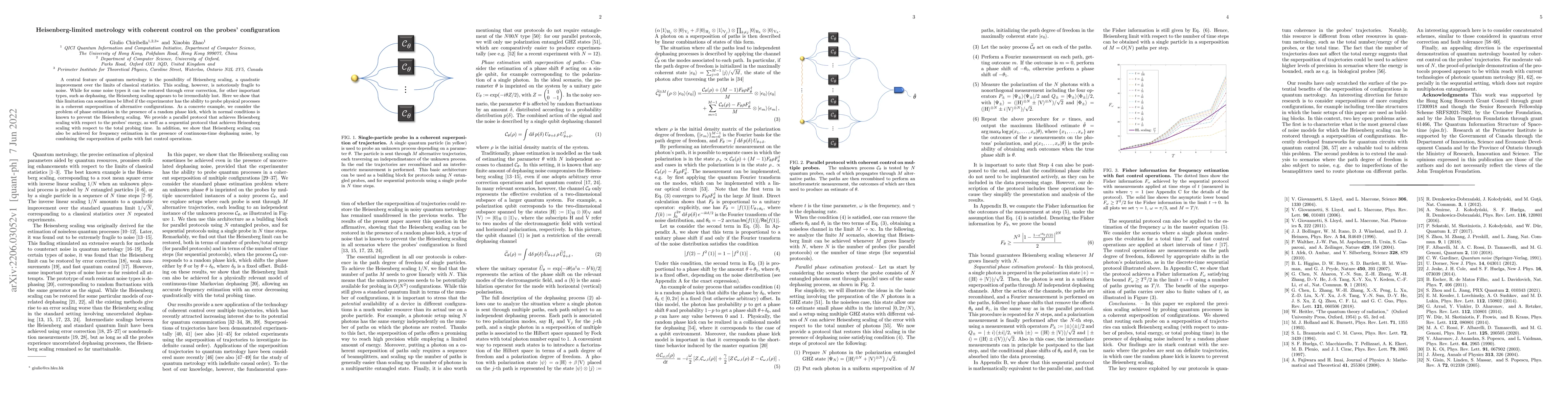 Thumbnail for Heisenberg-limited metrology with coherent control on the probes'
  configuration