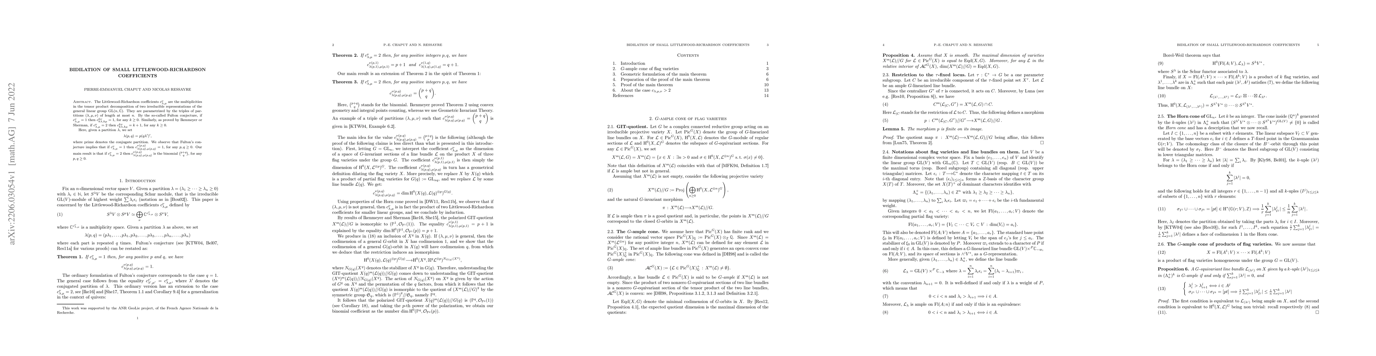 Thumbnail for Bidilatation of Small Littlewood-Richardson Coefficients
