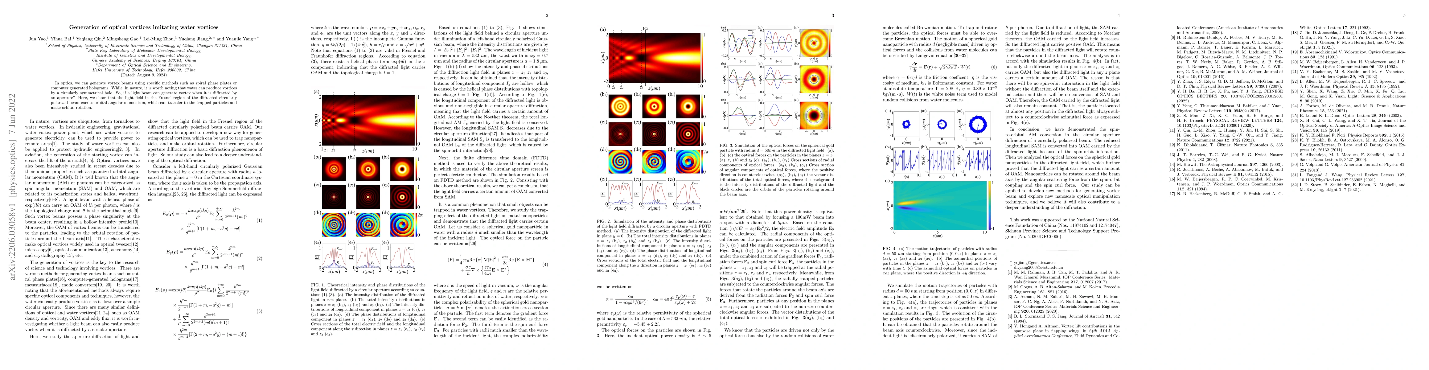 Thumbnail for Generation of optical vortices imitating water vortices