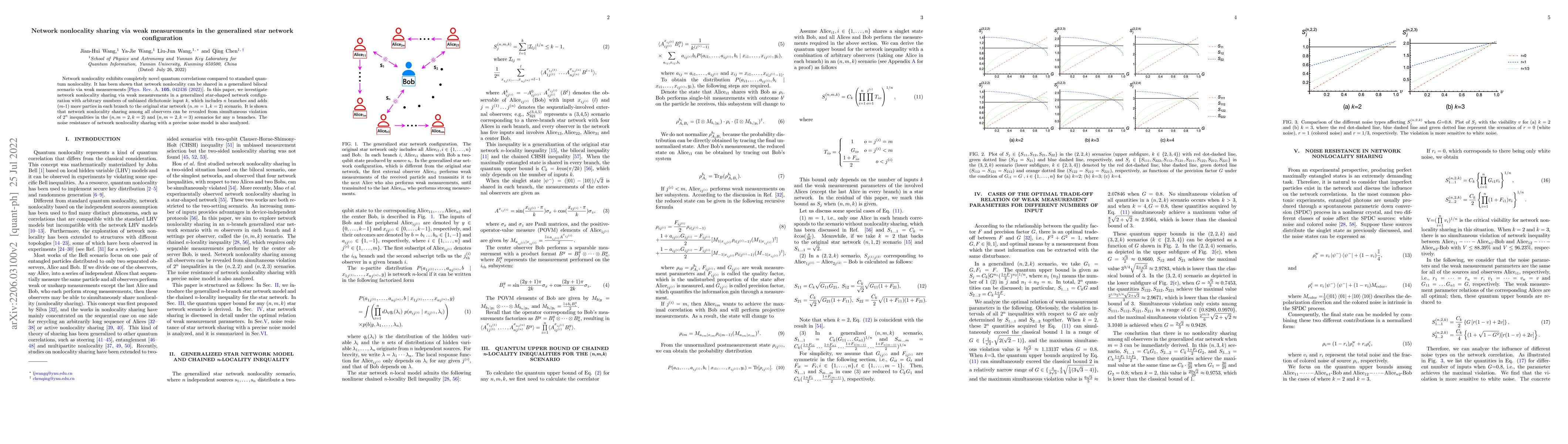 Thumbnail for Network nonlocality sharing via weak measurements in the generalized
  star network configuration