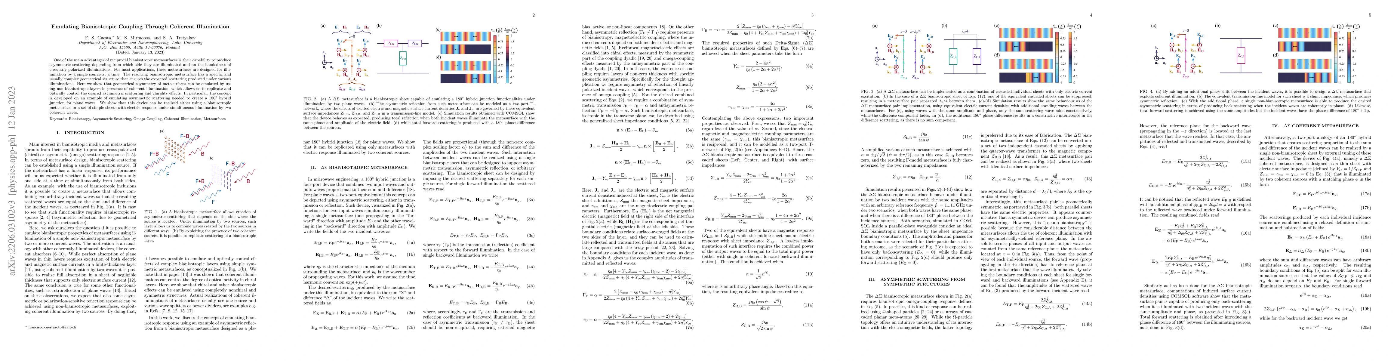 Thumbnail for Emulating Bianisotropic Coupling Through Coherent Illumination
