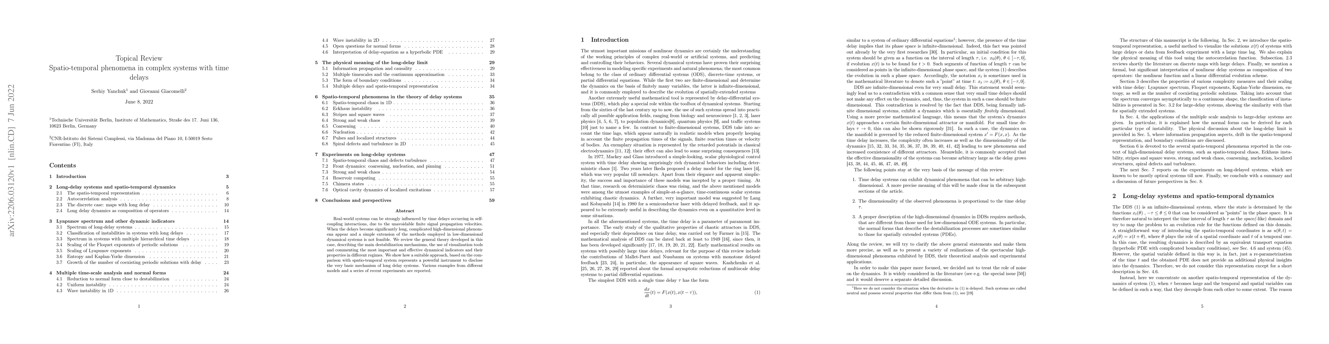 Thumbnail for Spatio-temporal phenomena in complex systems with time delays