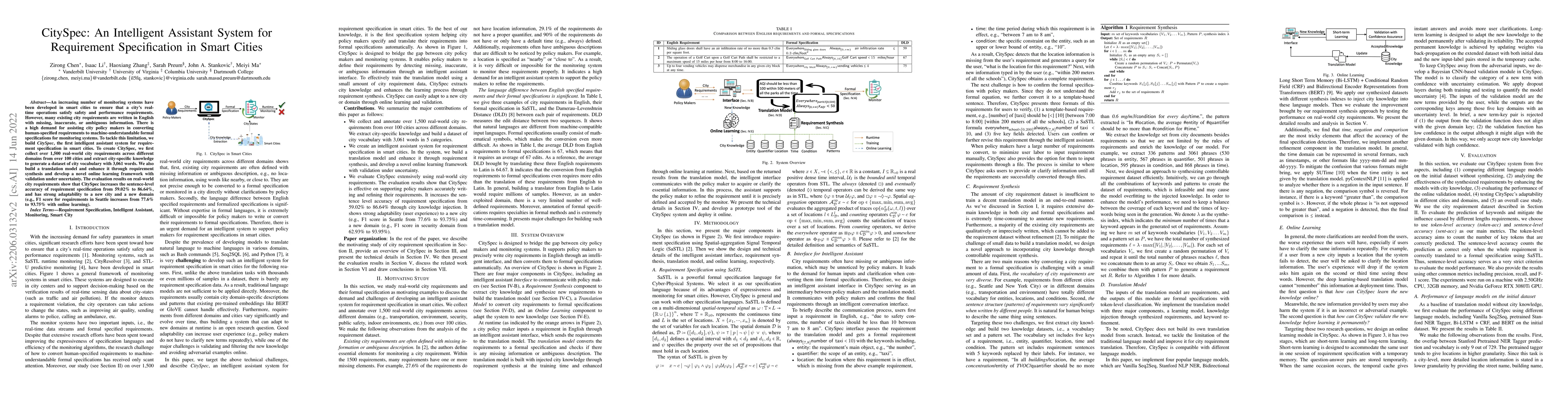 Thumbnail for CitySpec: An Intelligent Assistant System for Requirement Specification
  in Smart Cities
