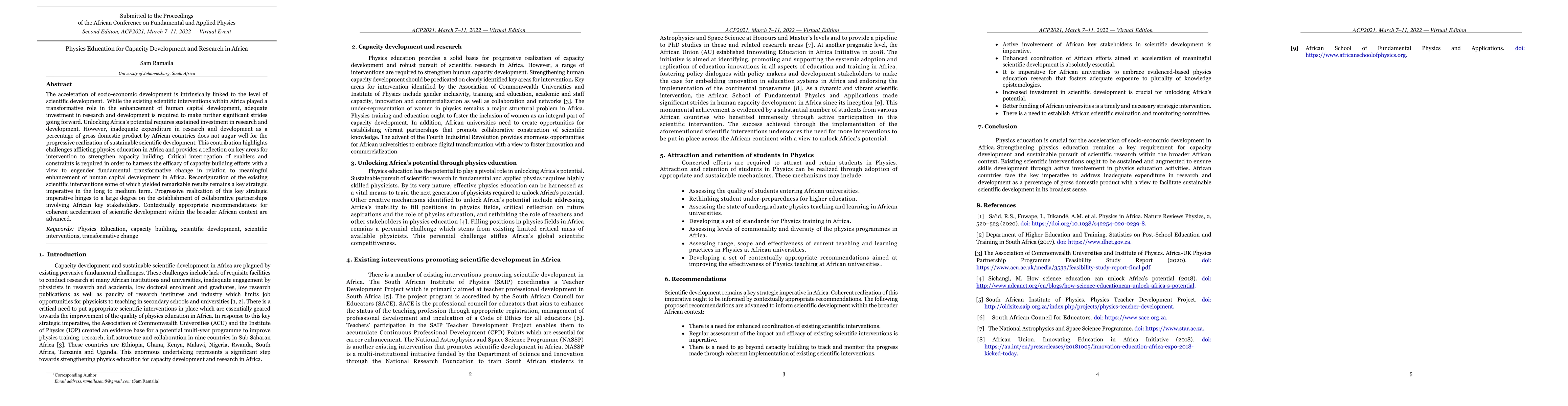 Thumbnail for Physics Education for Capacity Development and Research in Africa