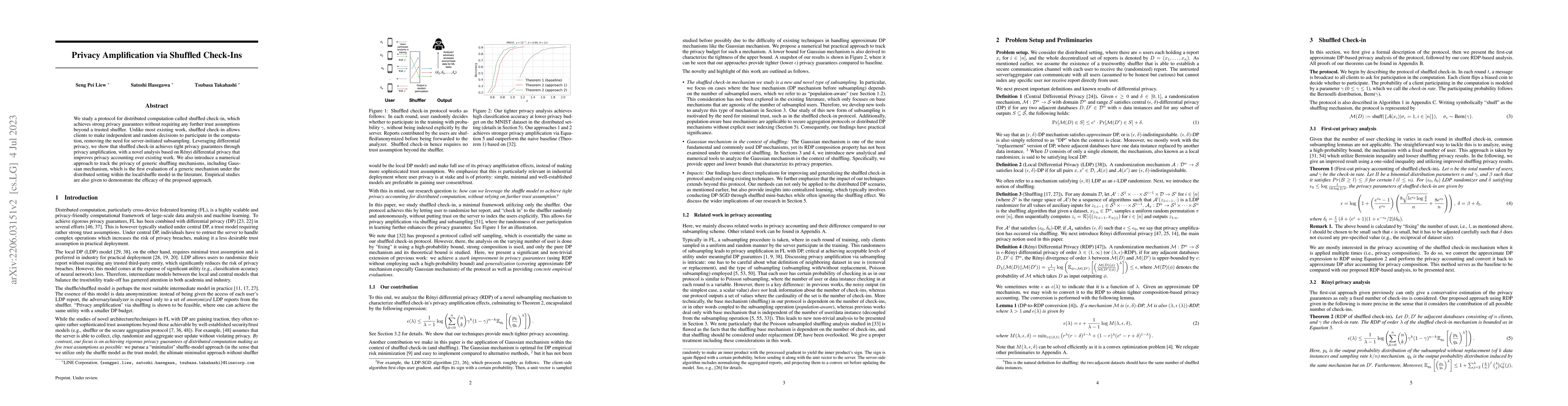 Thumbnail for Privacy Amplification via Shuffled Check-Ins