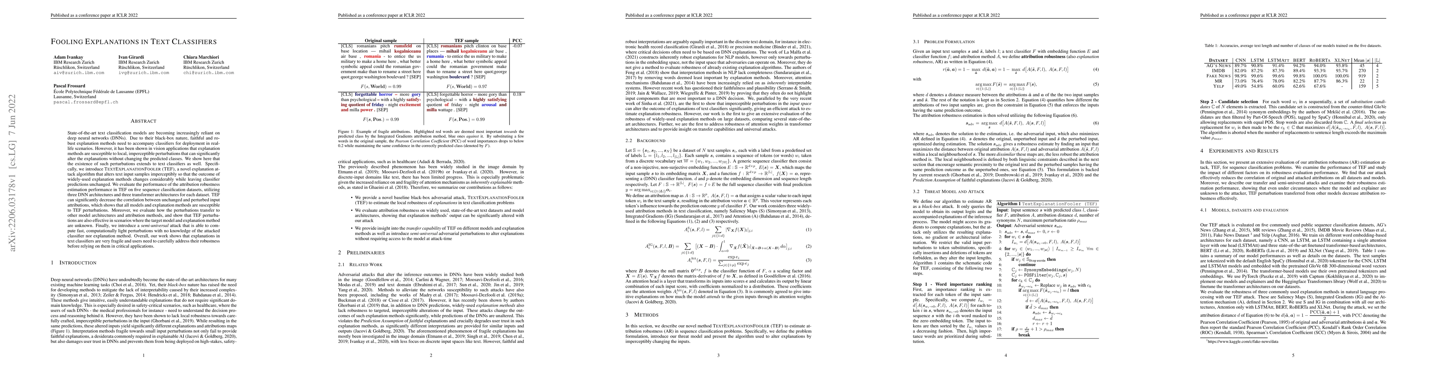 Thumbnail for Fooling Explanations in Text Classifiers