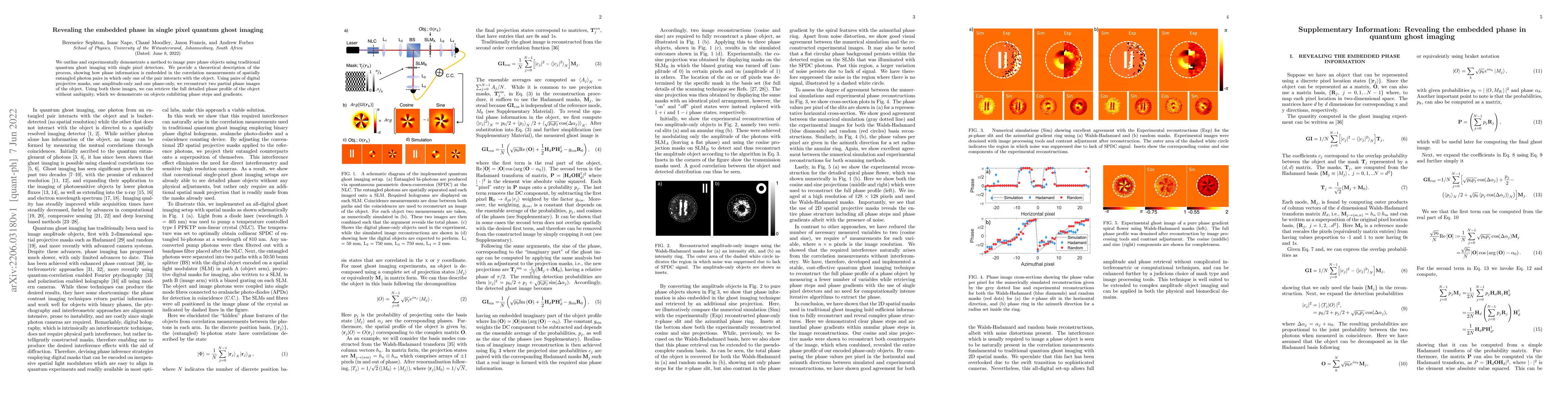 Thumbnail for Revealing the embedded phase in single pixel quantum ghost imaging