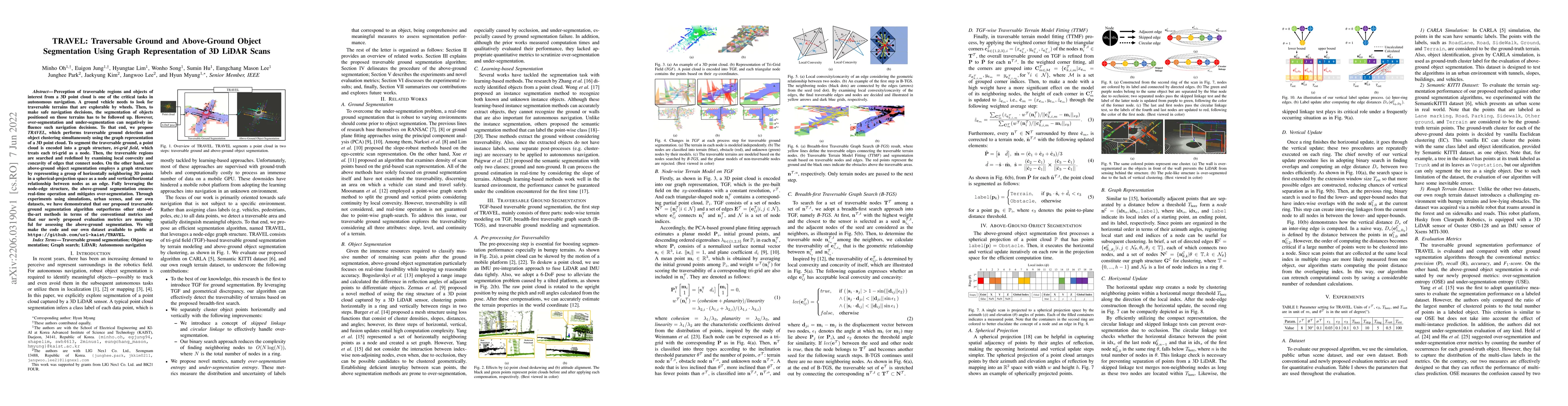 Thumbnail for TRAVEL: Traversable Ground and Above-Ground Object Segmentation Using
  Graph Representation of 3D LiDAR Scans