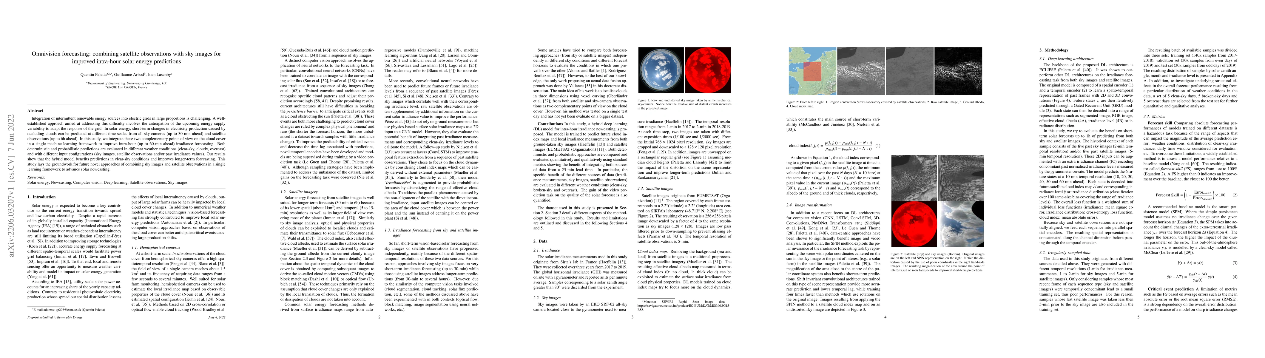Thumbnail for Omnivision forecasting: combining satellite observations with sky images
  for improved intra-hour solar energy predictions