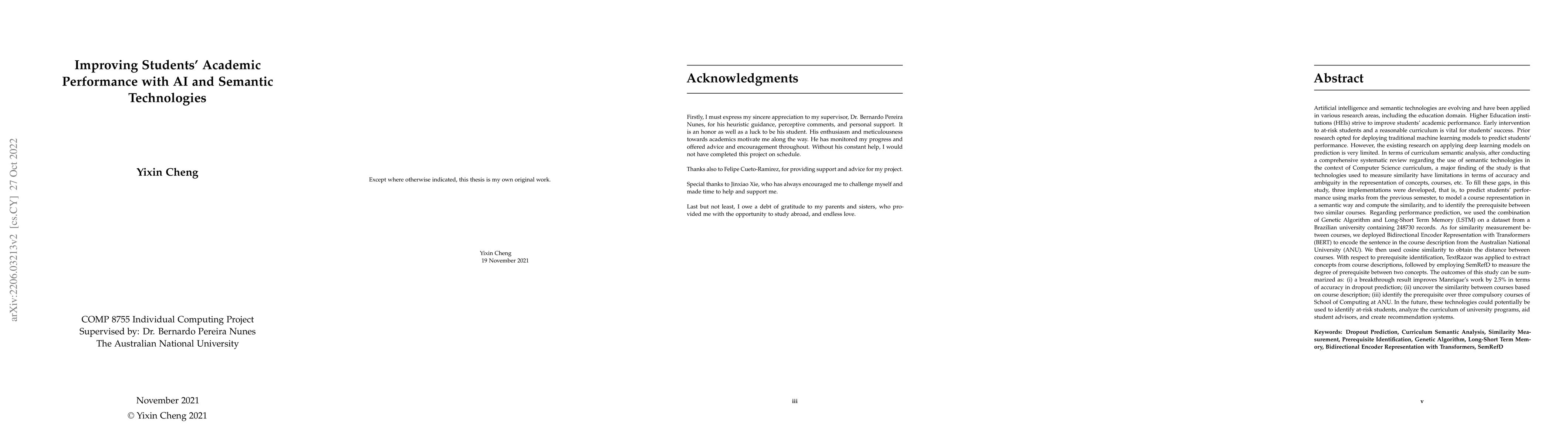 Thumbnail for Improving Students' Academic Performance with AI and Semantic
  Technologies