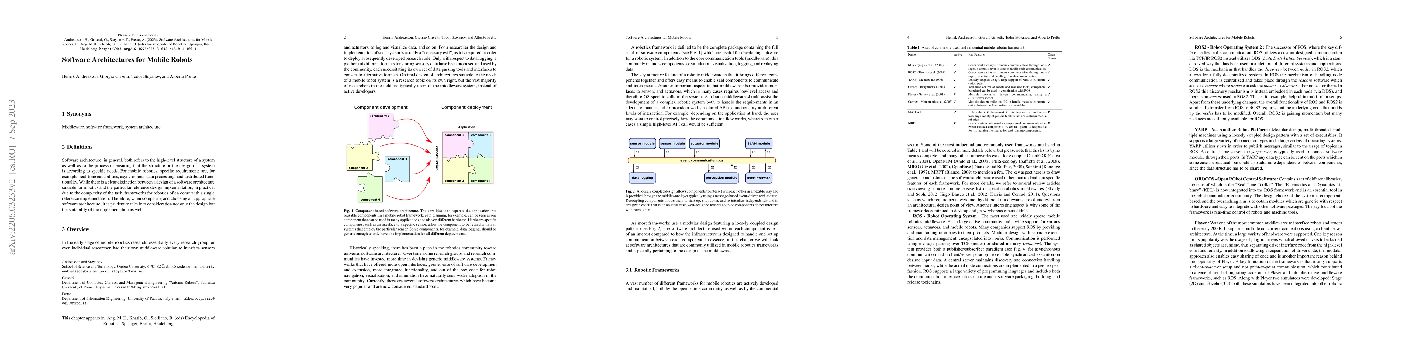 Thumbnail for Software Architectures for Mobile Robots