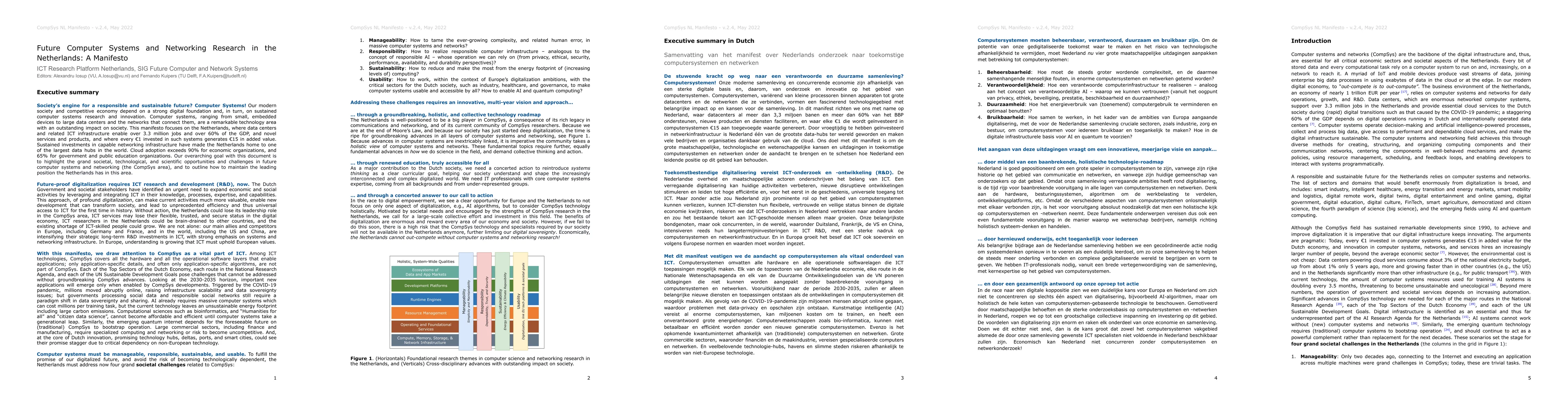 Thumbnail for Future Computer Systems and Networking Research in the Netherlands: A
  Manifesto