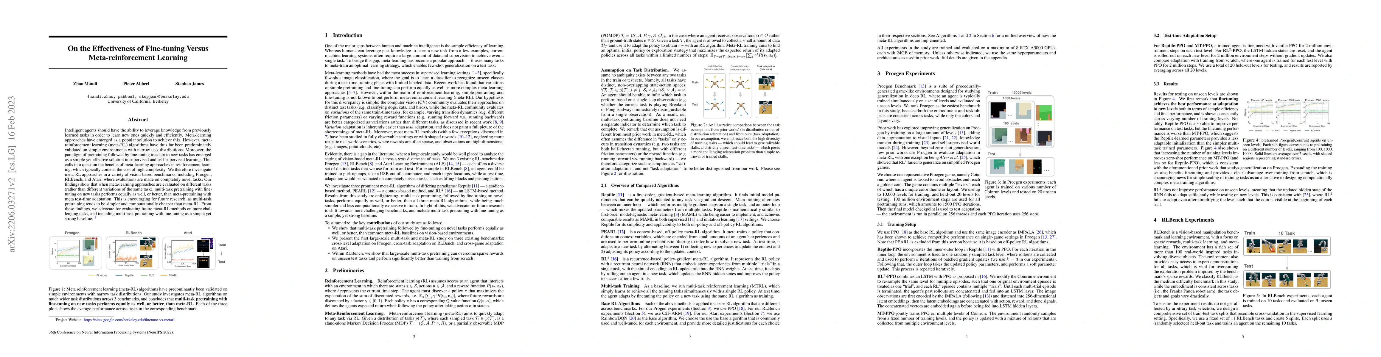 Thumbnail for On the Effectiveness of Fine-tuning Versus Meta-reinforcement Learning