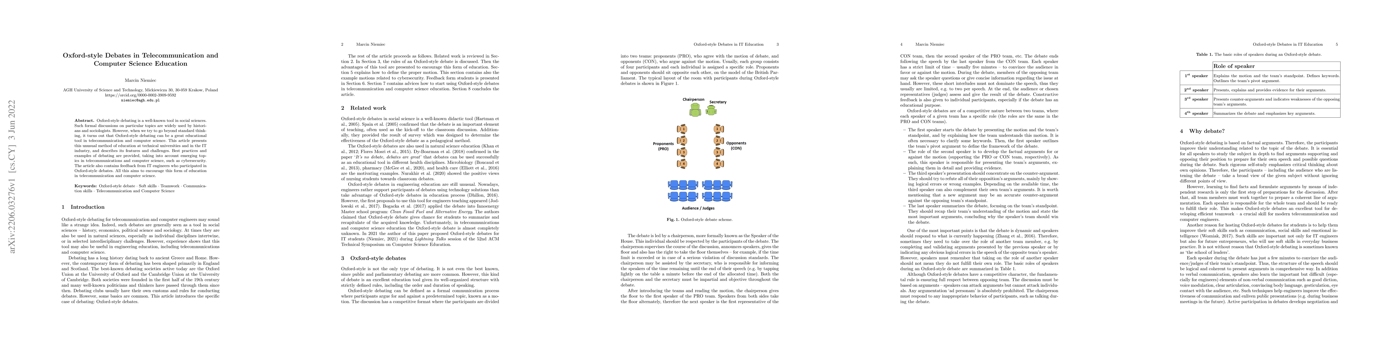 Thumbnail for Oxford-style Debates in Telecommunication and Computer Science Education