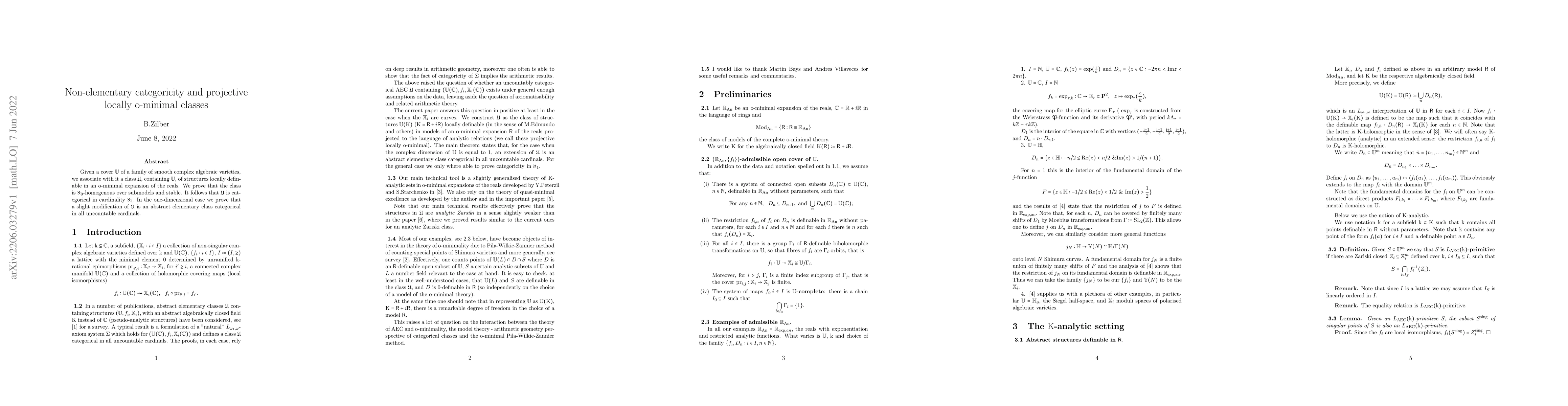 Thumbnail for Non-elementary categoricity and projective locally o-minimal classes