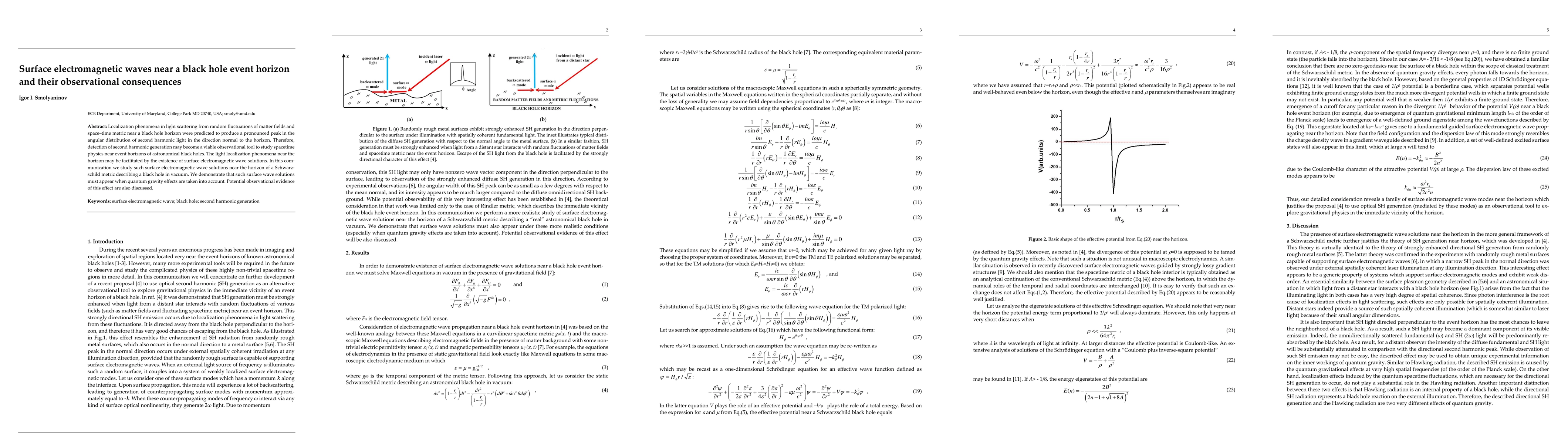 Thumbnail for Surface electromagnetic waves near a black hole event horizon and their
  observational consequences