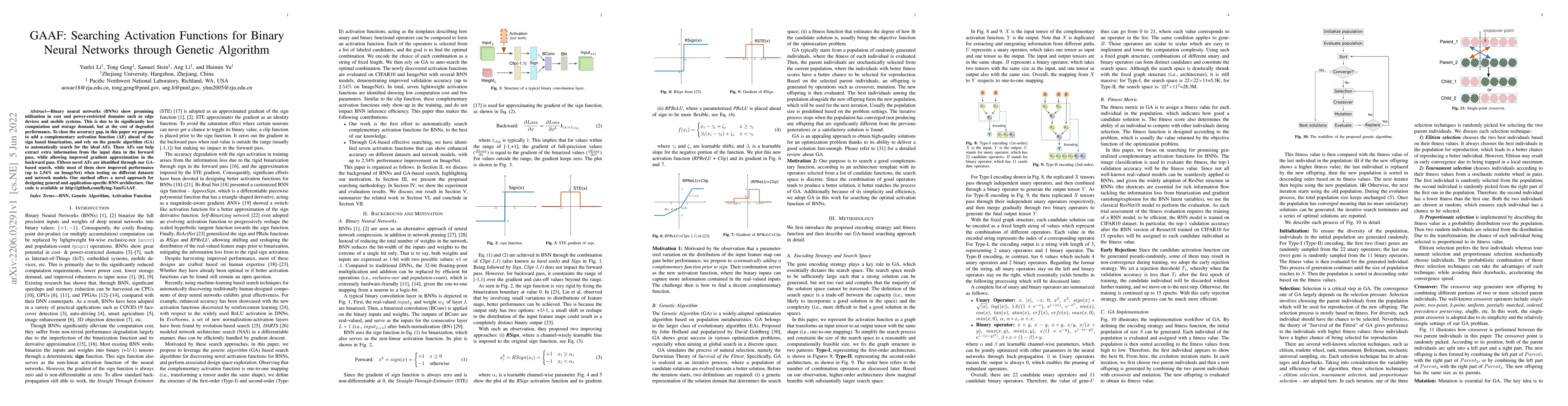 Thumbnail for GAAF: Searching Activation Functions for Binary Neural Networks through
  Genetic Algorithm