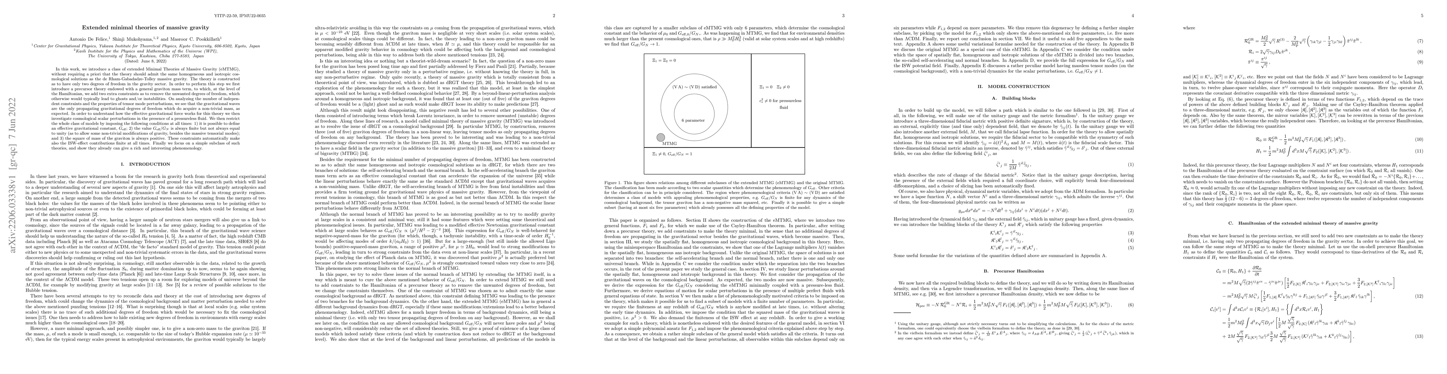 Thumbnail for Extended minimal theories of massive gravity
