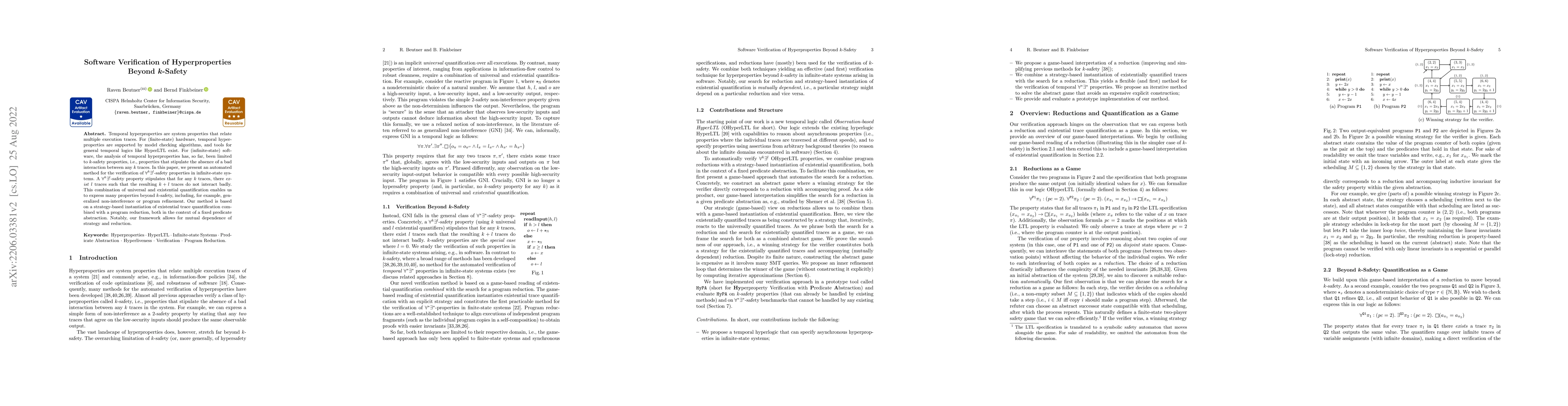Thumbnail for Software Verification of Hyperproperties Beyond k-Safety