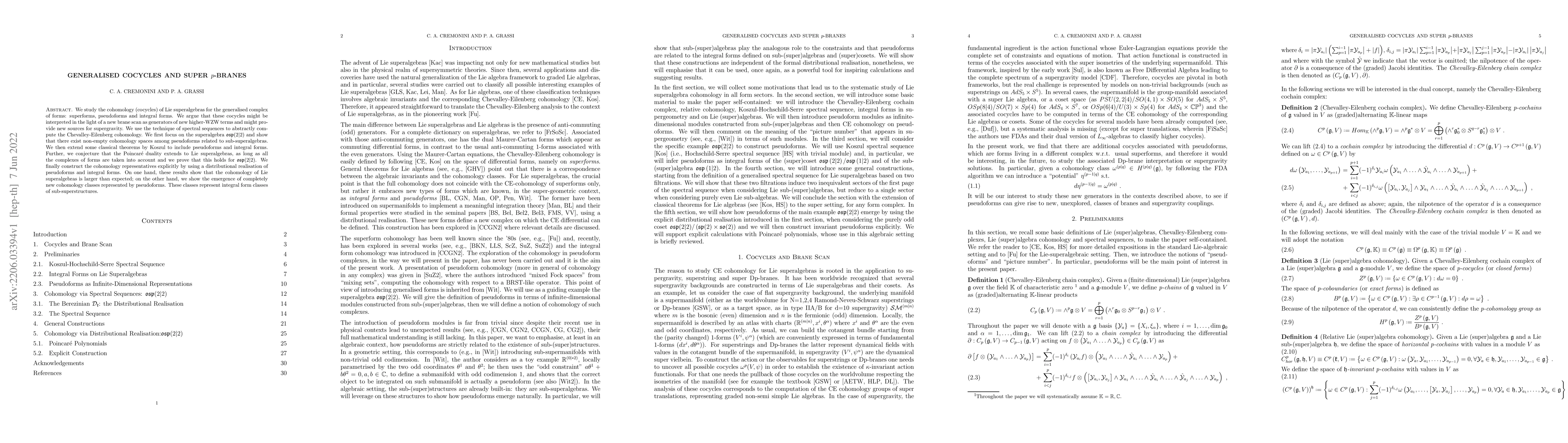 Thumbnail for Generalised Cocycles and Super p-Branes