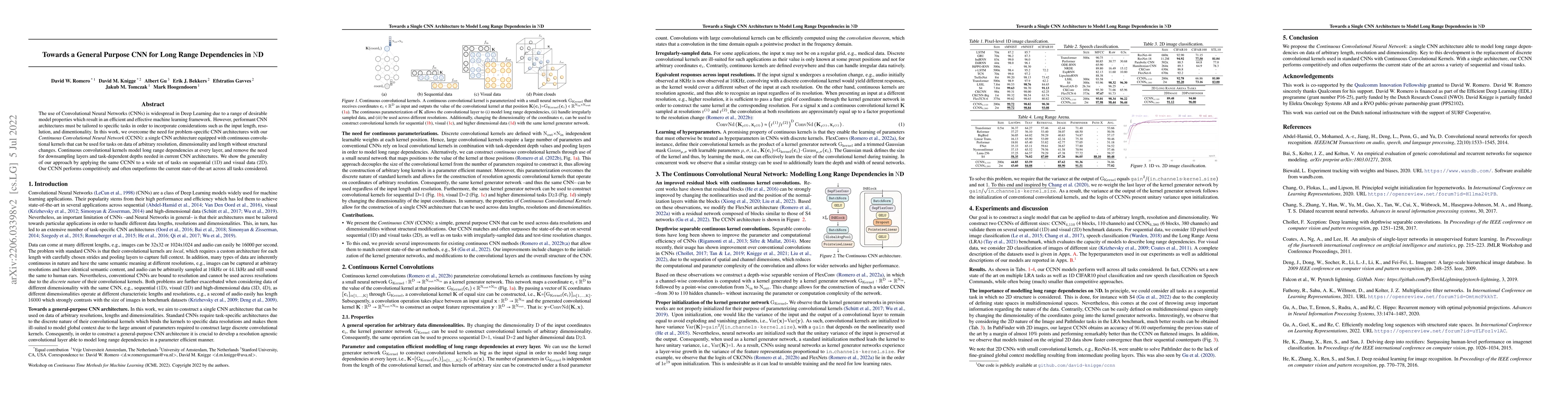 Thumbnail for Towards a General Purpose CNN for Long Range Dependencies in $N$D