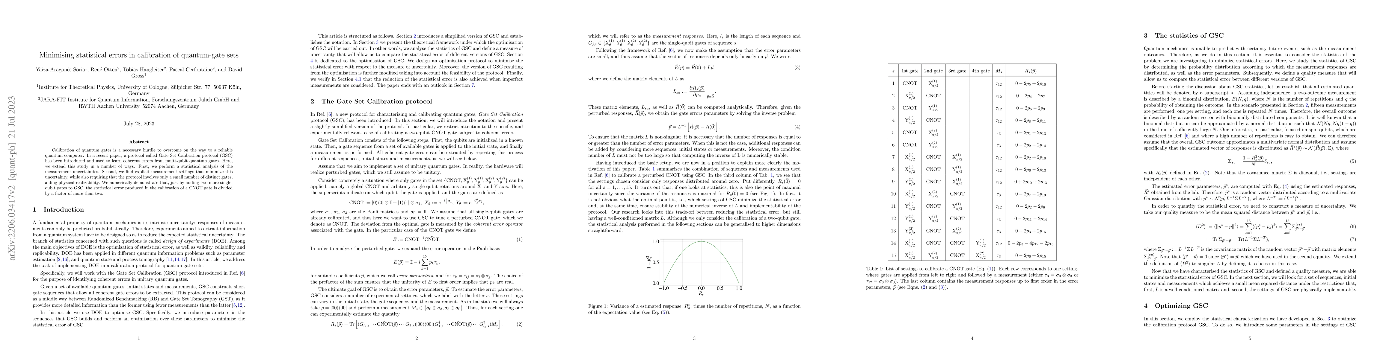 Thumbnail for Minimising statistical errors in calibration of quantum-gate sets